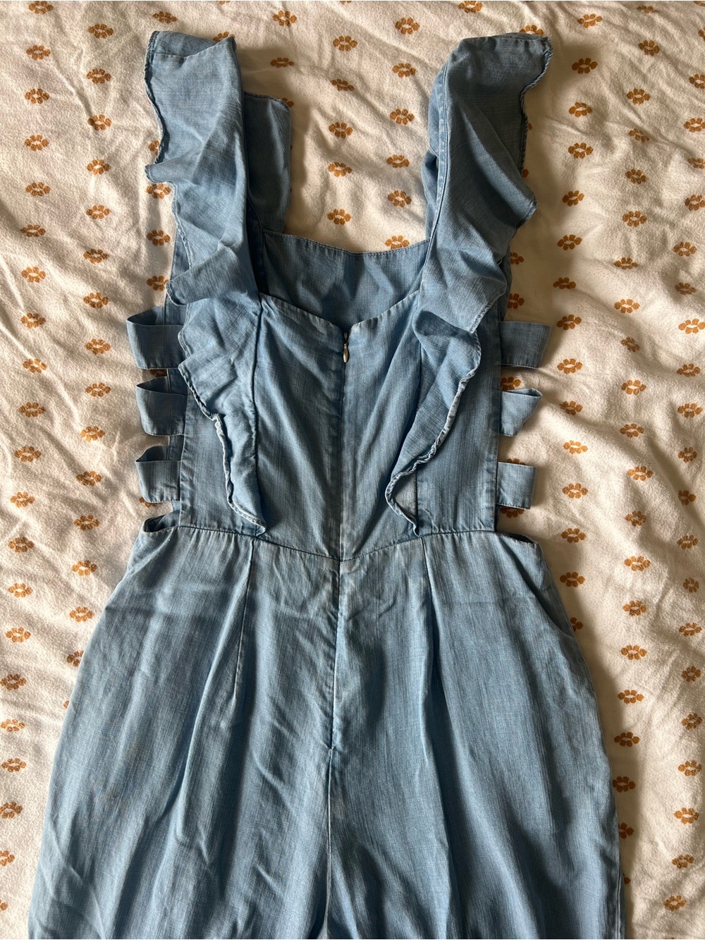 K/Lab Light Blue Ruffle-Trim Jumpsuit - Picture 6 of 7